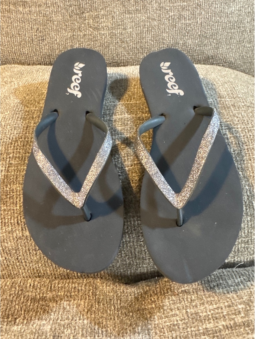 Reef Stargazer Glitter Flip Flop Sandals Grey Size 7